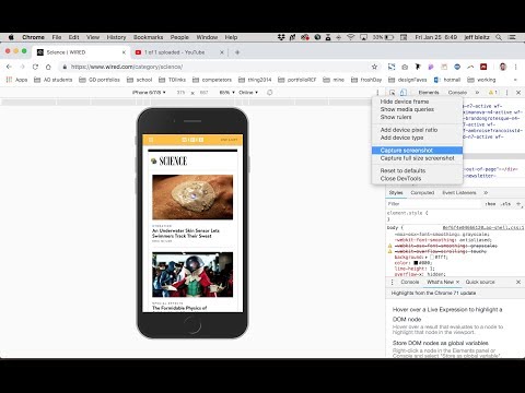 Web Page Image Captures with Chrome Developer Tools
