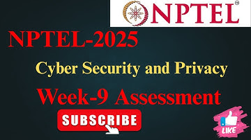 NPTEL Cyber Security and Privacy week 9 assignment answers #nptel #cybersecurity #nptelanswer