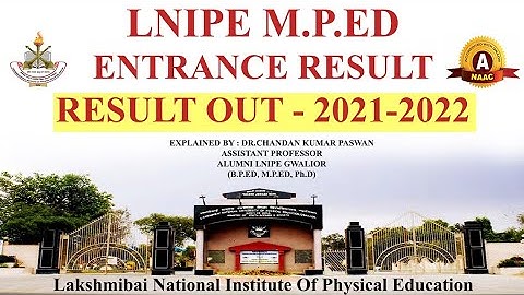 LNIPE MPED Entrance Result 2021 is OUT | Check your results | How to check MPED LNIPE Results 2021