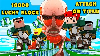 Rex Cùng Bộ Ba Siêu Quậy Thử Thách Đập 10000 Lucky Block Attack On TiTan Trong Minecraft !!