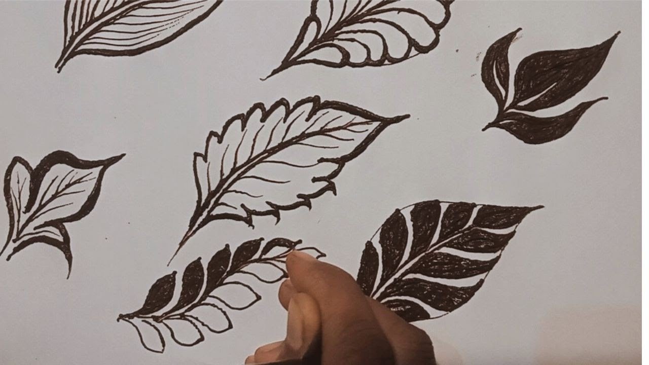 Different Kinds Of Leaves||How To Draw leaves. #Leaf#mehndi . 