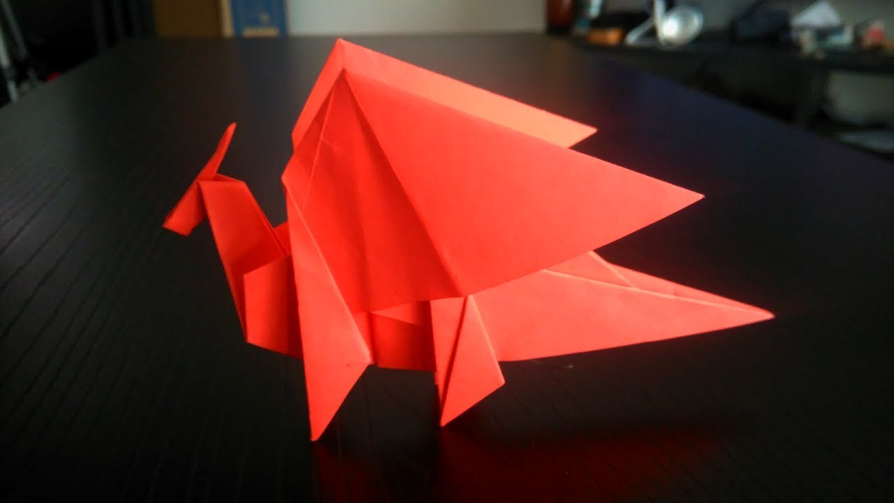 Origami Dragon Instrucciones de Como hacer un Dragon de papel YouTube