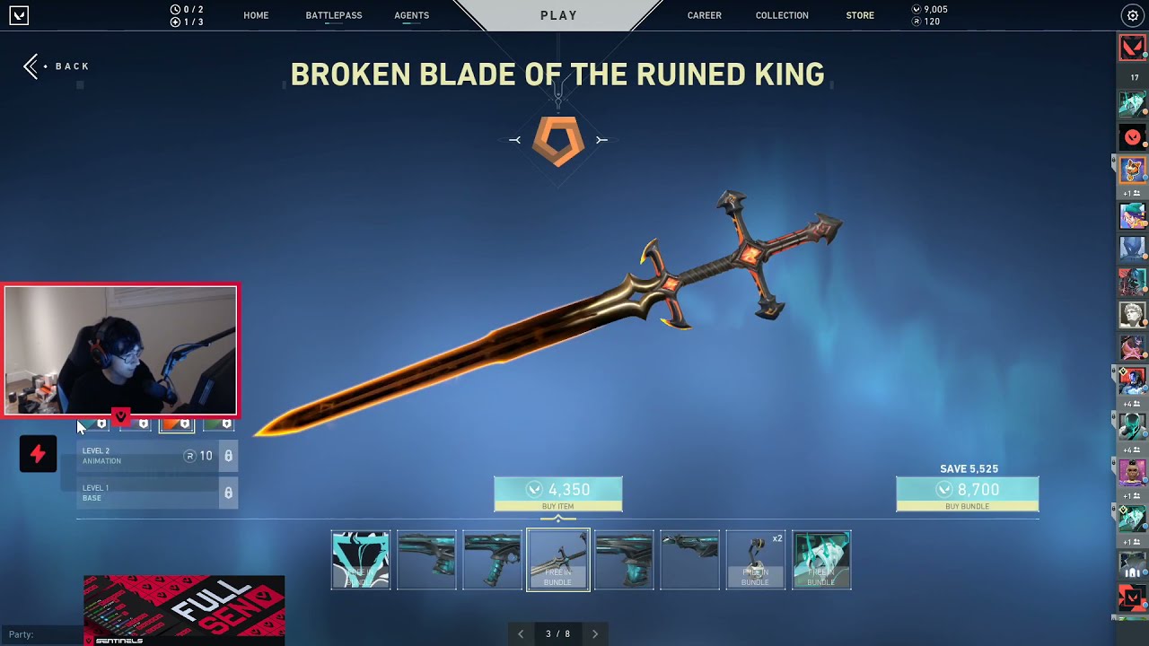 SEN TenZ reacts to New Skin Blade of the Ruined King 😱