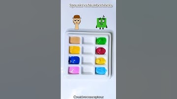 Guess the mixed color sprunki vs Numberblocks #satisfying #colormixing