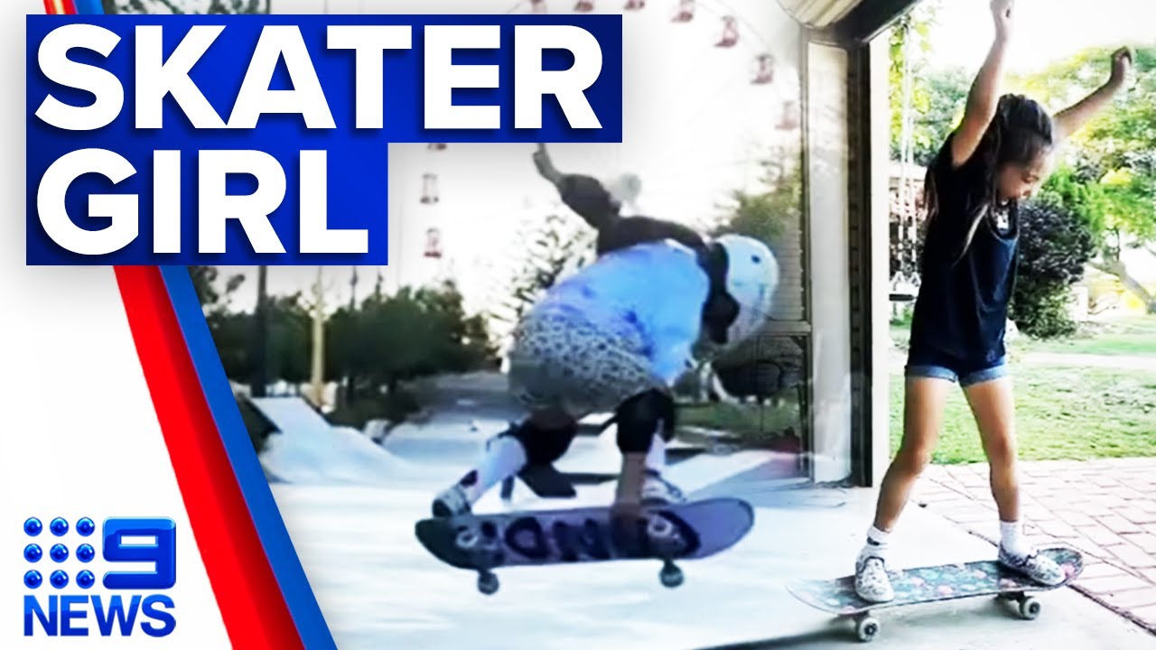 Young girl slays with her impressive skateboarding skills
