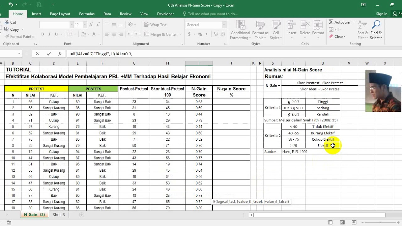 Gampang 1 Menit Tuntas N Gain Score YouTube