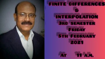 Finite Differences and Interpolation Live Session contd8.