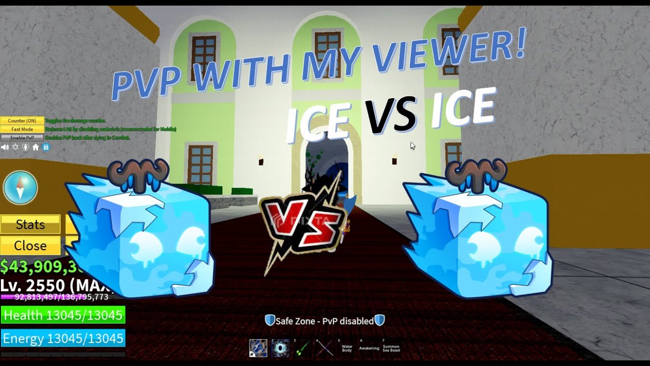 PVP With My Viewer | Ice VS Ice (Blox Fruits PVP) - YouTube