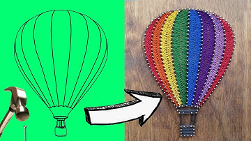 DIY String Art tutorial #6 | Wall Decor Ideas | Simple String art | Air Balloon