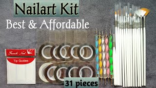 Best nailart kit | Fok nail brushes set of 31 pieces | Nailart kit tutorial | Review + Unboxing