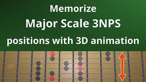 Memorize Major Scale 3NPS positions with 3D fretboard animation
