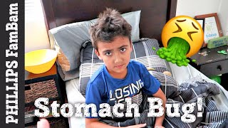 KID SICK WITH THE FLU | SICK KID THREW UP with FLU | HIGHLY CONTAGIOUS