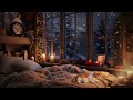 • 3 hours •  Cozy Room , Purring Cat , with Wind Snowstorm - Ambience for Sleep, Relax or Study