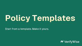 AI Policy Templates: Start from a Template, Make It Yours