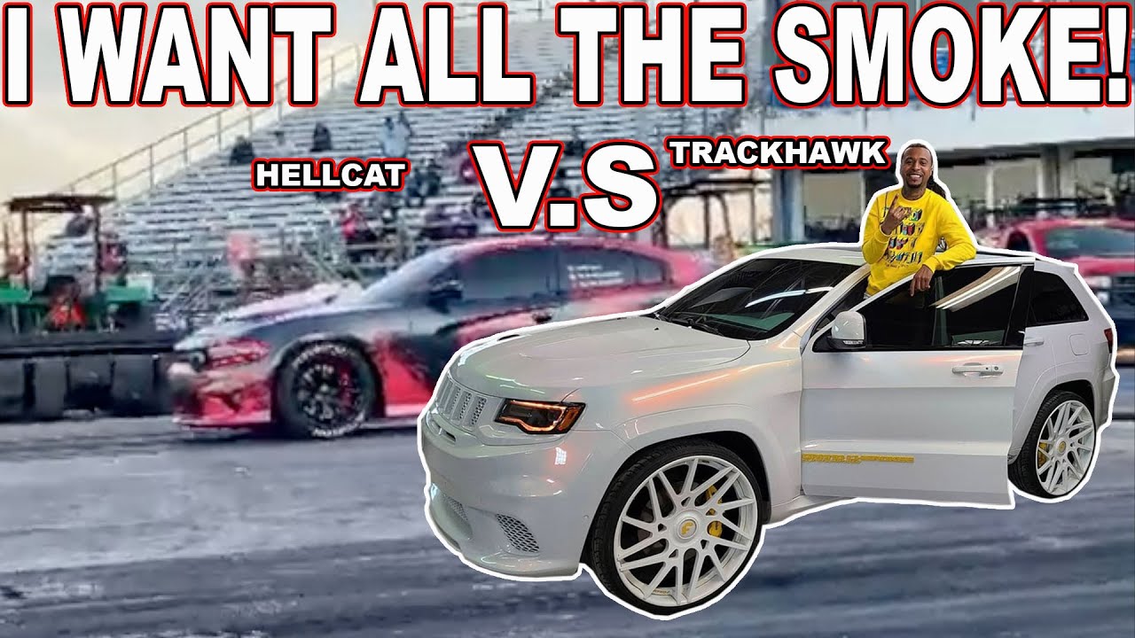 CALLED OUT CJ ON 32S TO RACE HIS TRACKHAWK VS MY HELLCAT! *BAD DECISION ...
