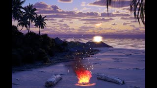 Relaxing Sunset Campfire at the Beach