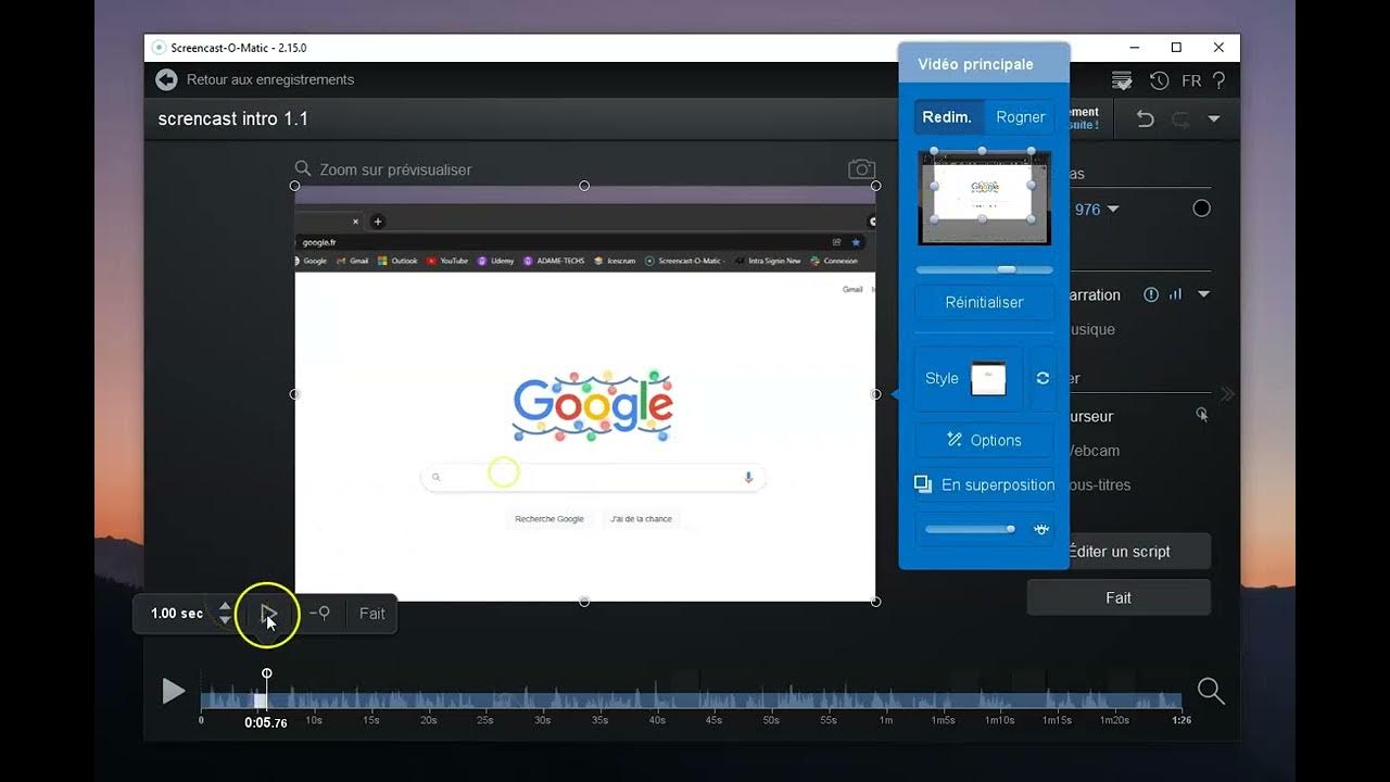 Apprendre Screencast o matic 15 Effet Zoom Dezoom YouTube