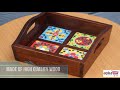 Handicraft wooden  ceramic tile tray for serving and gifts  apkamart