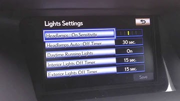 Lexus Nav In Depth How To-Headlamps On Sensitivity