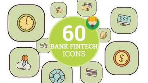 Finance Technology Bank Fintech Business Financial Animation Flat Icons - After Effects Template