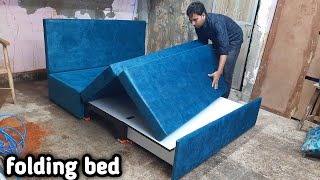 how to make folding sofa bed// how to make sofa cum bed// three folding bed