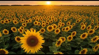 Sunflower Fields: Drone Timelapse - Breathtaking Beauty 4K UHD | No Copyright Music π» #drone #4k
