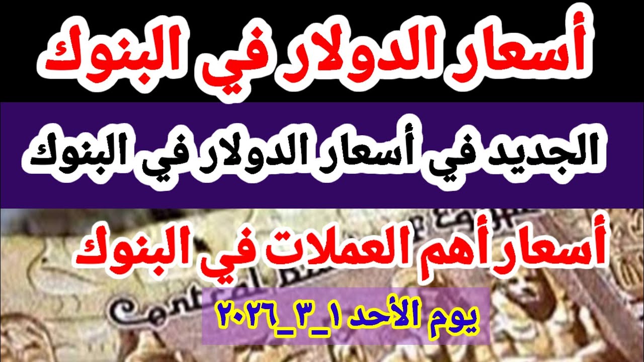 الجديد في أسعار الدولار في البنوك /أسعار اهم العملات العربية والأجنبيه في البنوك الرسمية المصريه
