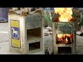 Making rocket stove from Clay with Iron Barrels