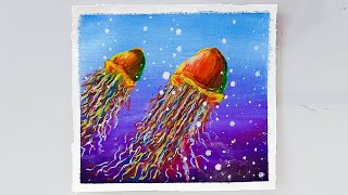 jellyfish acrylic painting paint step