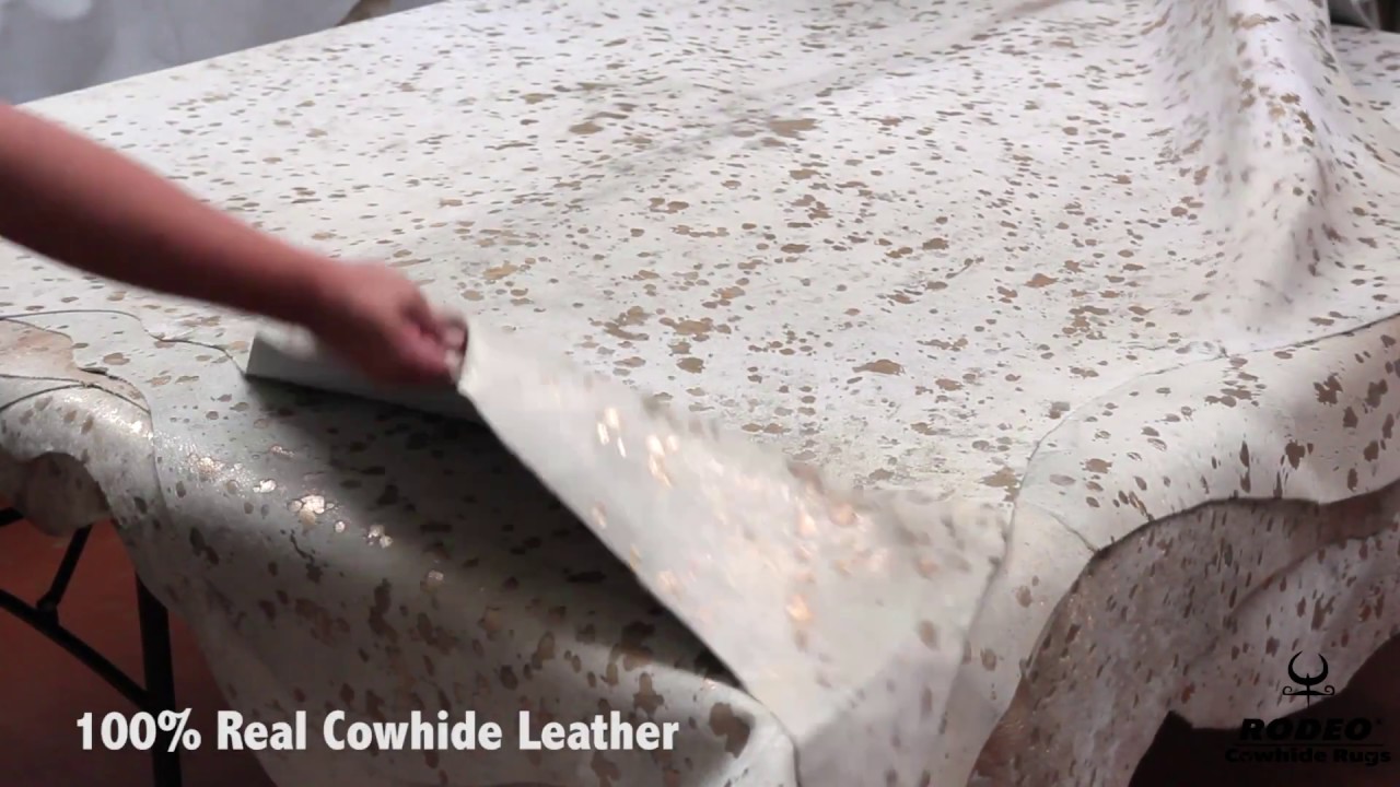 Rodeo Cowhide Rugs - Brazilian Gold & White Acid Wash Collection