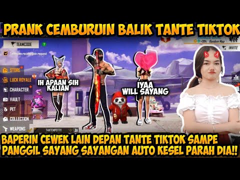 PRANK CEMBURUIN BALIK TANTE TIKTOK SAMPE PANGGIL SAYANG KE CEWEK LAIN, AUTO KESEL DIA!!