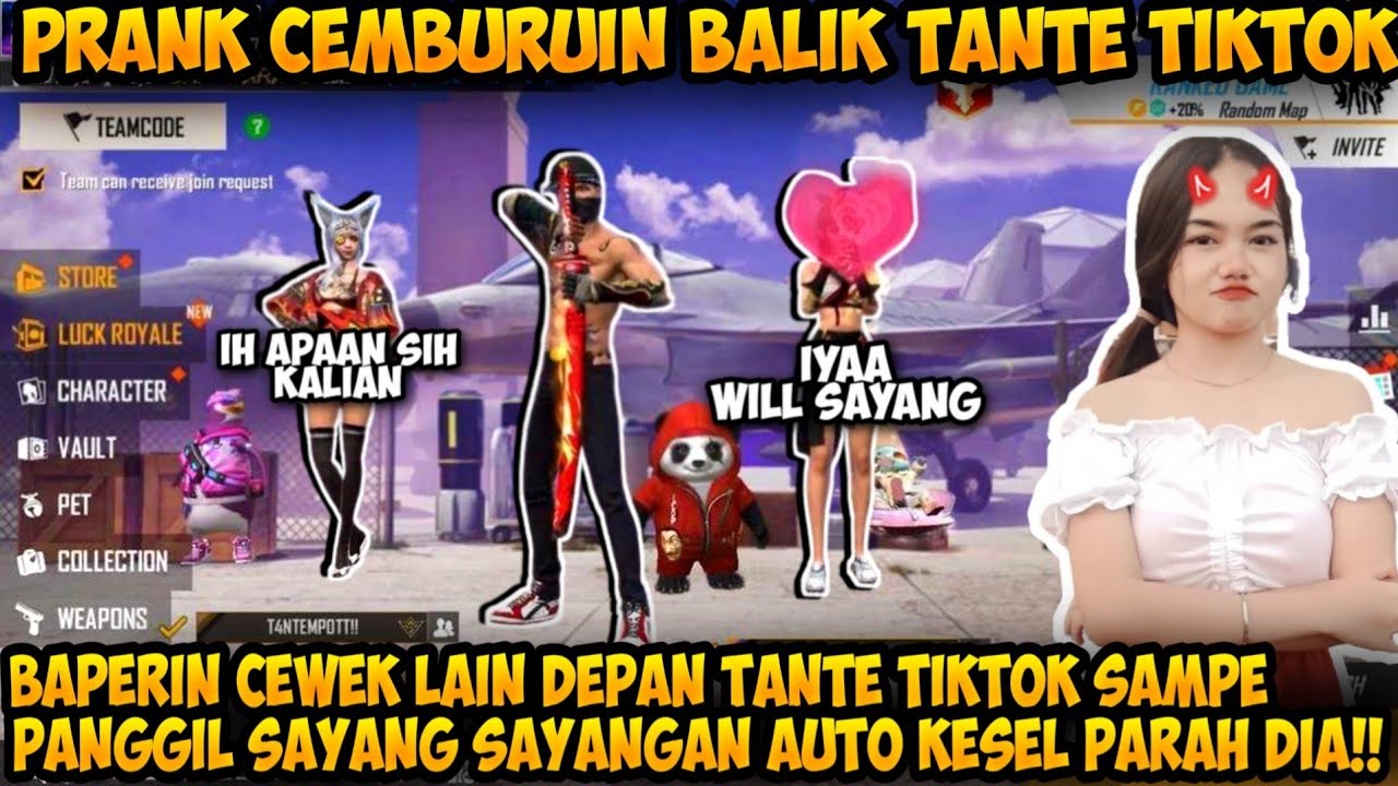 PRANK CEMBURUIN BALIK TANTE TIKTOK SAMPE PANGGIL SAYANG KE CEWEK LAIN, AUTO KESEL DIA!!