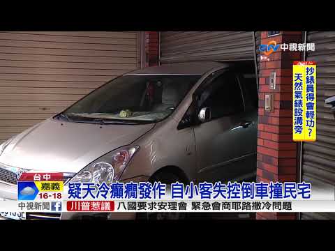 疑天冷癲癇發作 自小客失控倒車撞民宅│中視新聞 20171207