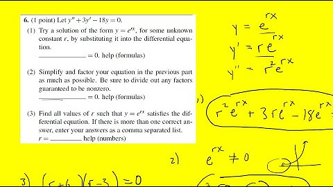 Try a solution of the form y=e^rx