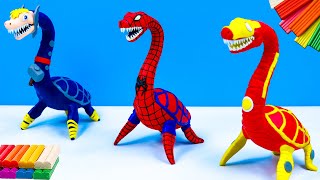 DIY Dinosaur mixed turtle superheroes Spider Man, Iron Man, Thor with clay 🧟 Polymer Clay Tutorial