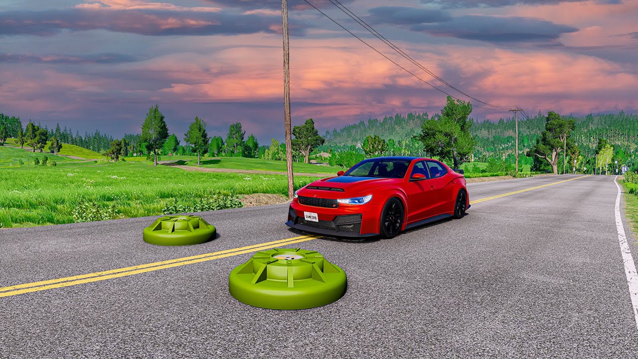 Crazy Car vs Mine Explosion : BeamNG Drive! Crash Test