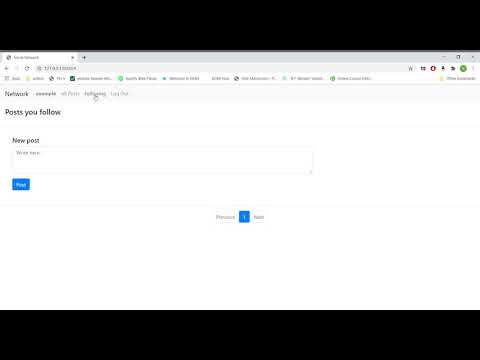 CS50 web - Social Network Project 4