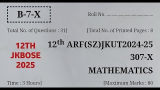 jkbose class 12th todays mathematics paper 2025 | jkbose maths 12th paper 2025 screenshot 1