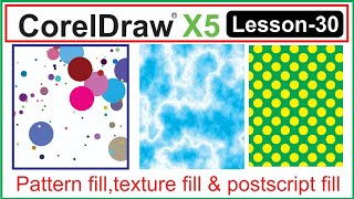Learn Coreldraw in Hindi tutorial 30 pattern fill, texture fill & postscript fill in Coreldraw
