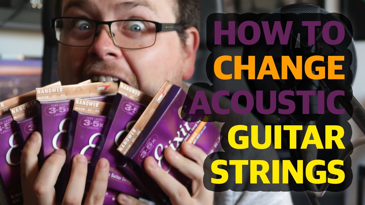How to change acoustic guitar strings - YouTube