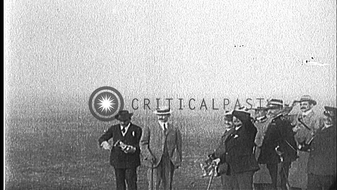 Wilbur Wright demonstrates his invention before the King of Italy HD Stock Footage