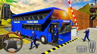 Police Bus Driving Simulator Offroad Police transporter Duty-Android Gameplay screenshot 4