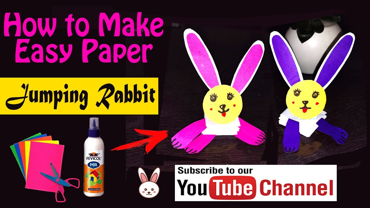 How to Make Diy Cute Jumping Paper Rabbit | Easy Paper toy | Atoz Art ...