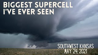 The Biggest Supercell I've Ever Seen (4K) | May 24, 2021 Storm Chase Full Episode | Southwest Kansas