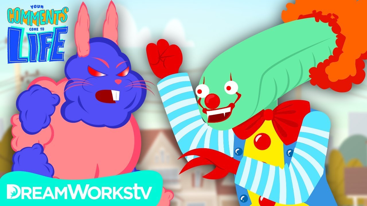 Alien CLOWN MONSTER vs. KILLER Cotton Candy BUNNY | YOUR COMMENTS COME ...