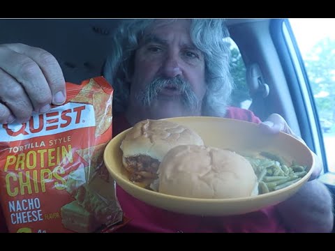 Having Sloppy Joe/w Cut Green Beans & Protein Chips ASMR