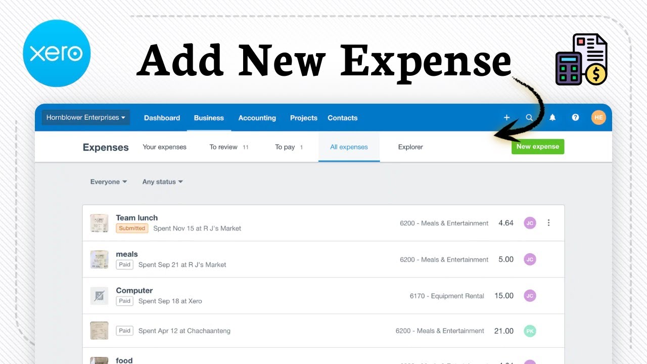 How to add an expense in Xero (Expense Record) - YouTube