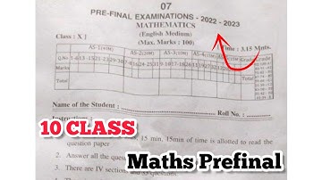 AP 10th class pre final Maths question paper 💯real🥳🥳