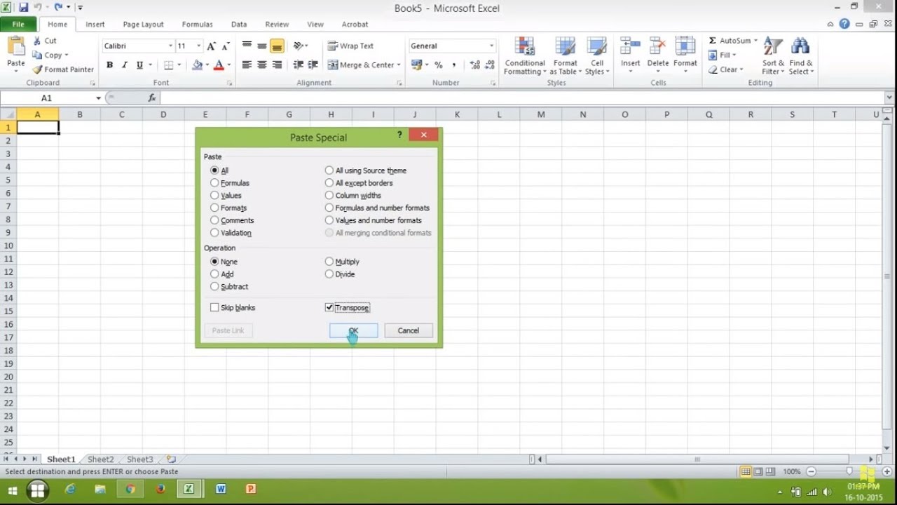 how-to-paste-horizontal-to-vertical-and-vertical-to-horizontal-in-excel-youtube