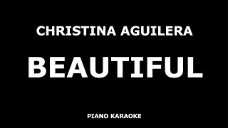 Christina Aguilera - Beautiful - Piano Karaoke [4K] chords